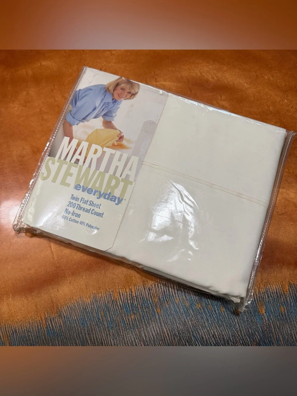 Vintage 90s New Martha Stewart Everyday Twin Flat Sheet Cream Made USA